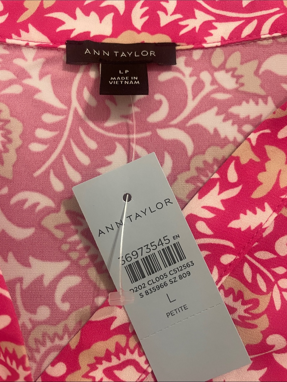 Ann Taylor Mixed Media Pleat Front, Pink, LP - Picture 2 of 6